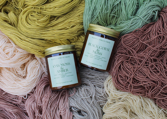 Poppy + Spruce Fibers Exclusive 8 oz Candles With a Wood Wick